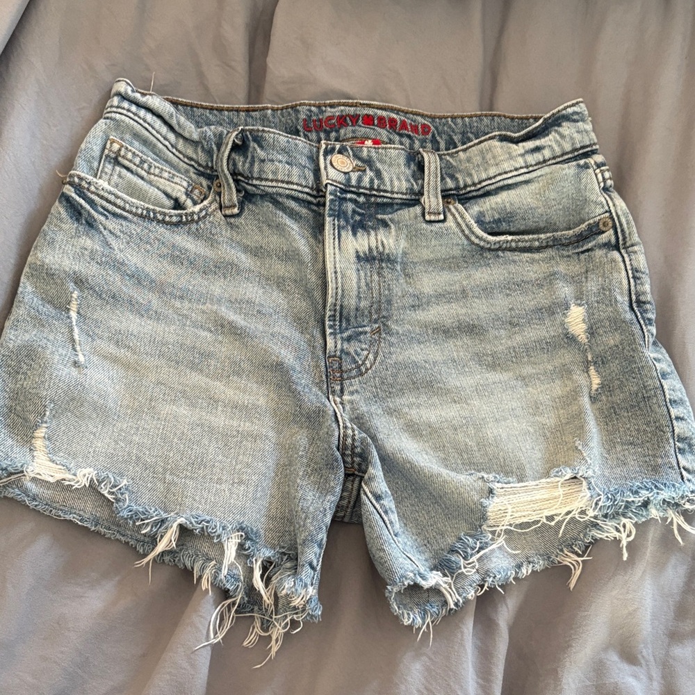 Lucky Brand Distressed Light Blue Denim Cutoff Shorts